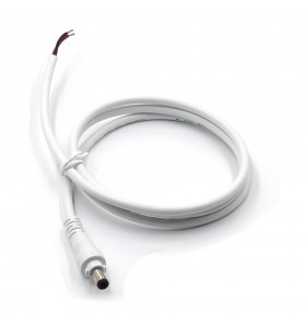 dc5.5*2.1mm male with lock to open waterproof white cable